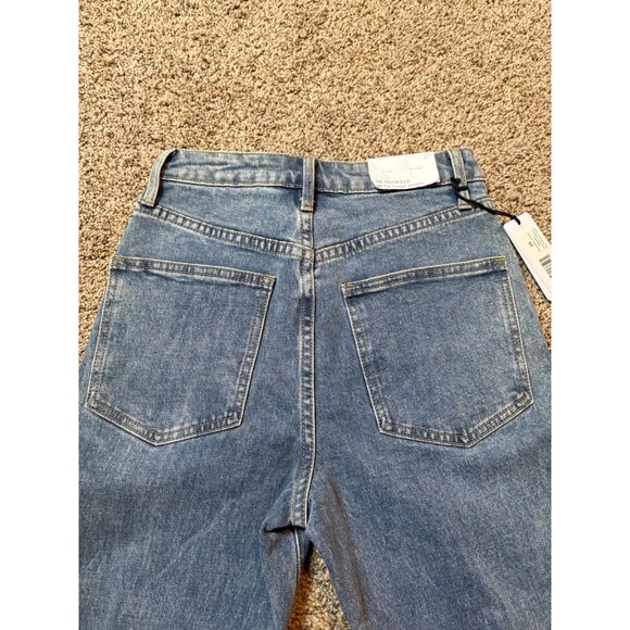 NEW WEWOREWHAT Denim the Danielle High-Rise Vintage Straight Jeans Distressed 25 - Picture 13 of 14